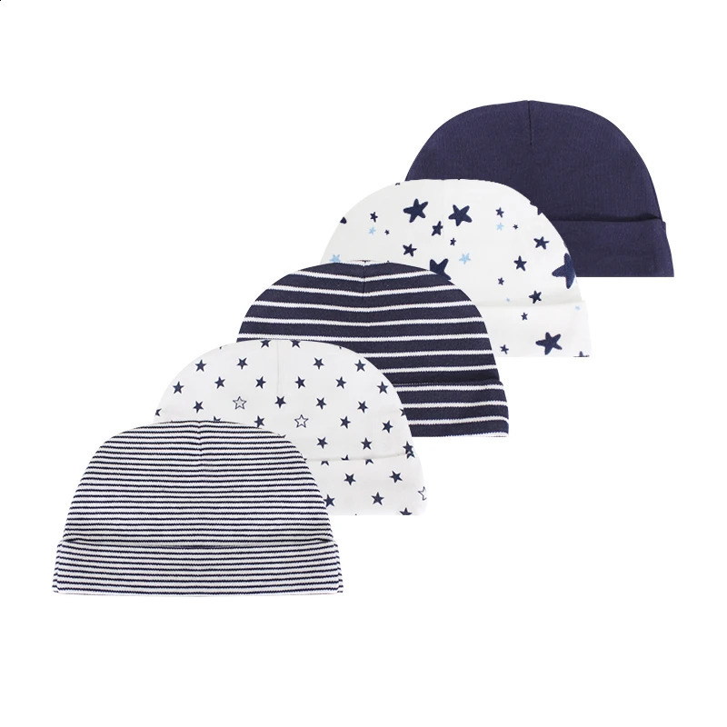 Unisex 35Pieces Cotton Infant Hats born Baby Girl Boy 06Months Solid Color Soft Accessories 241225
