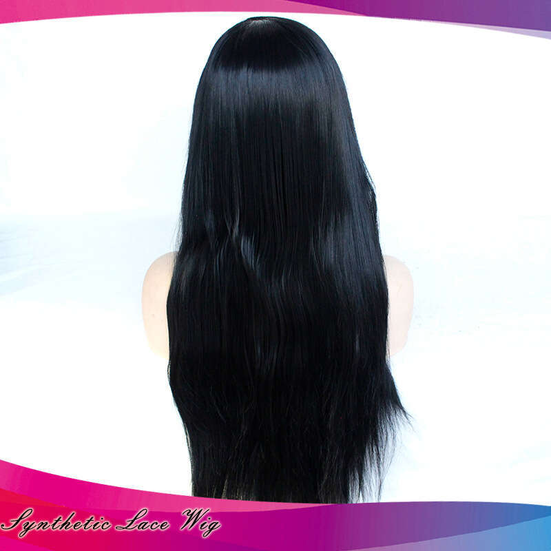 Half Hand Hook, Half Woven Women's Mid Length Shawl, Straight Hair, Synthetic Fiber, High-Temperature Silk Wig, Quality Front Lace Headband Kq1 K