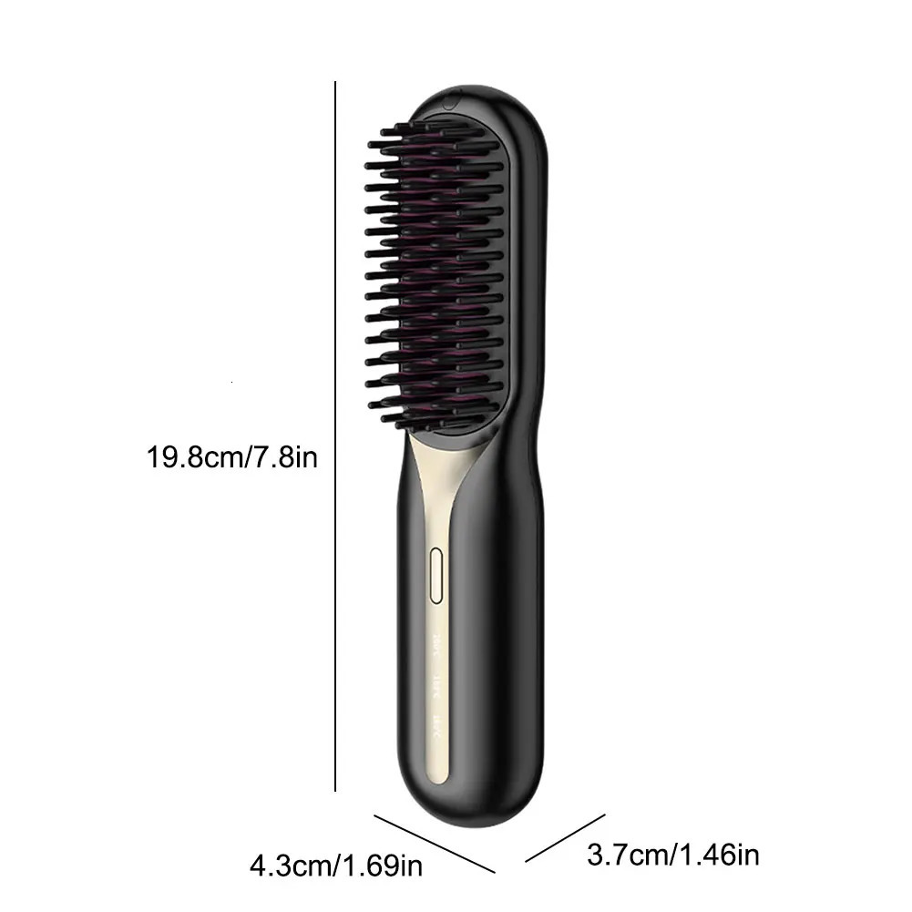 Cordless Hair Straightening Comb 3 Temp Settings Portable Straightening Brush Hair Straightener Comb for All Hair Types 241225