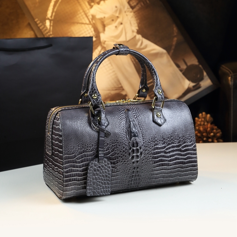 Genuine Leather Crocodile Pattern Women's Handbags Large Capacity Lady Shoulder Messenger Bag Mom Banquet Pillow Bags Fashion