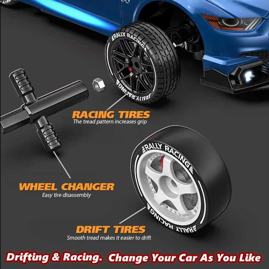 Free shipping Electric/RC Car 4WD remote control RC drift 1 24 20KM/H high-speed car racing toy with LED lights suitable for adult boys and girls as a