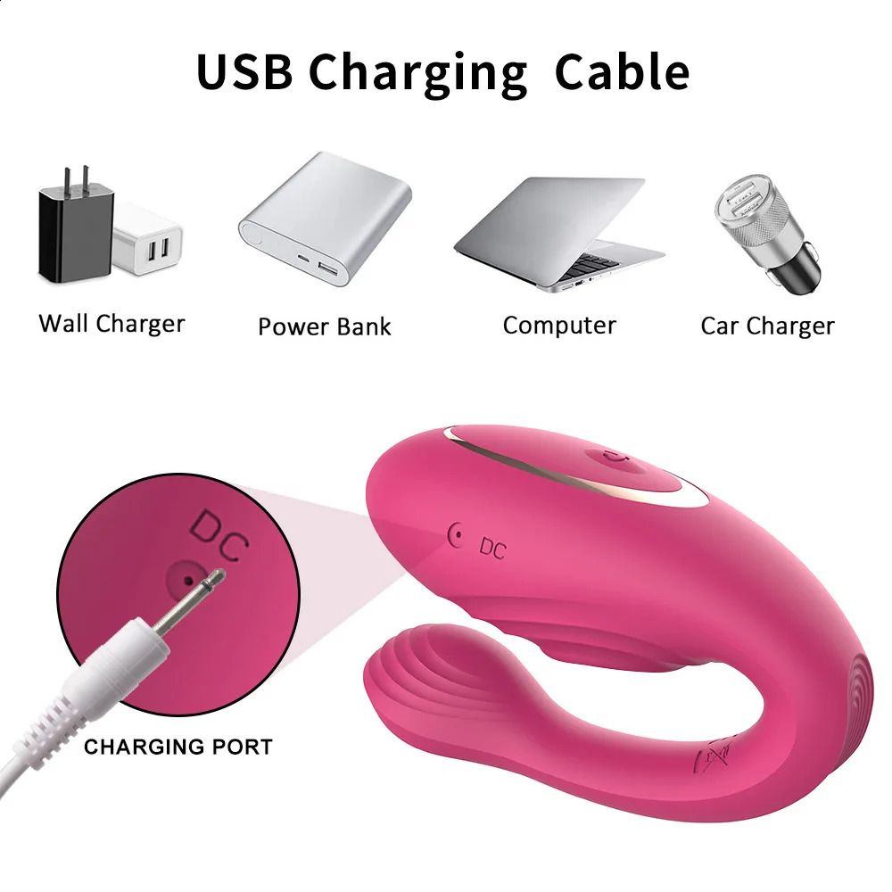 U Shape Panties Vibrators for Women G Spot Clit Erotic Tapping Massager Double Vibrating Silicone Sex Toys Couples 241226