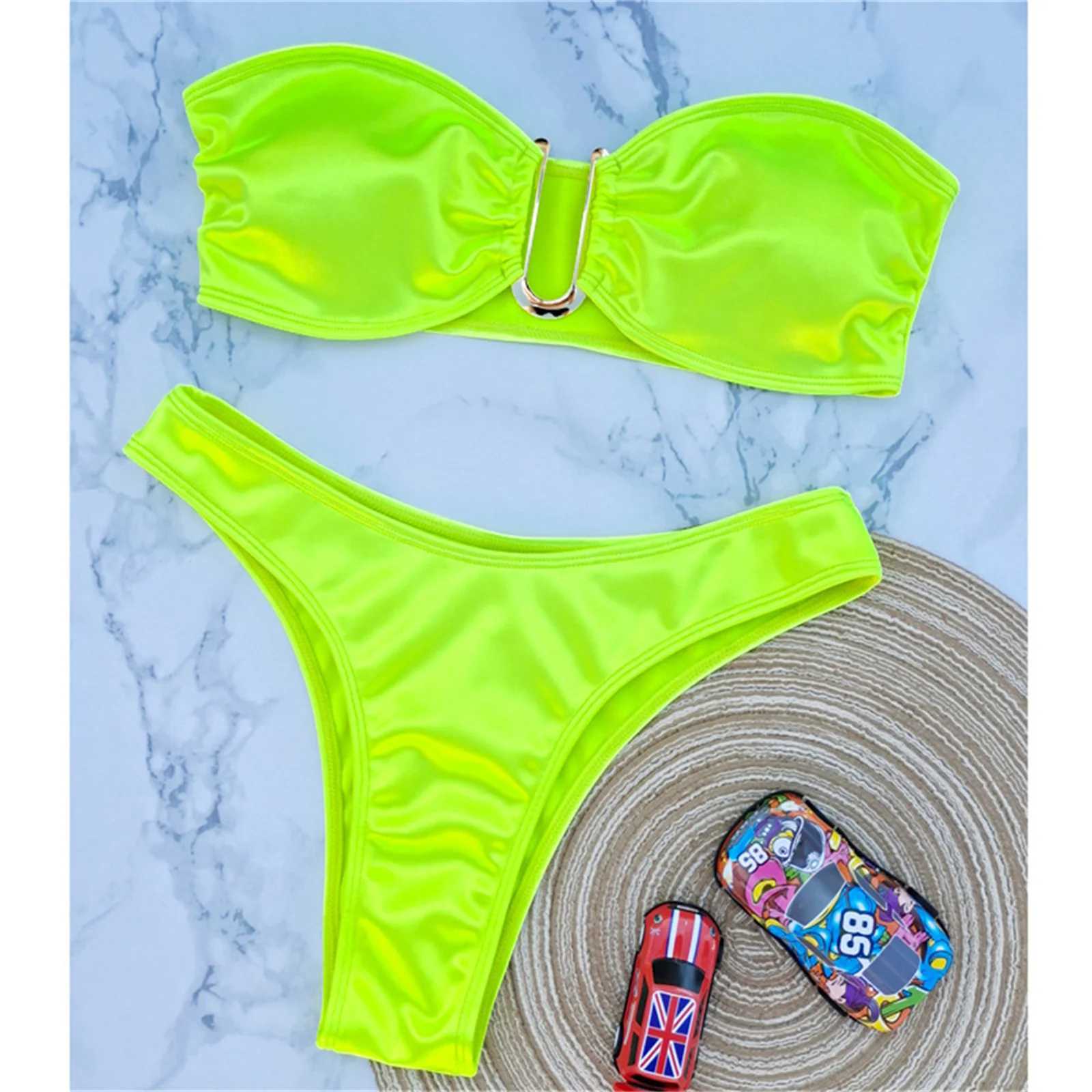 Strapless push up swimsuit womens sexy bikini set 2024 summer fashion mini bikini womens low waist mailboxW241225