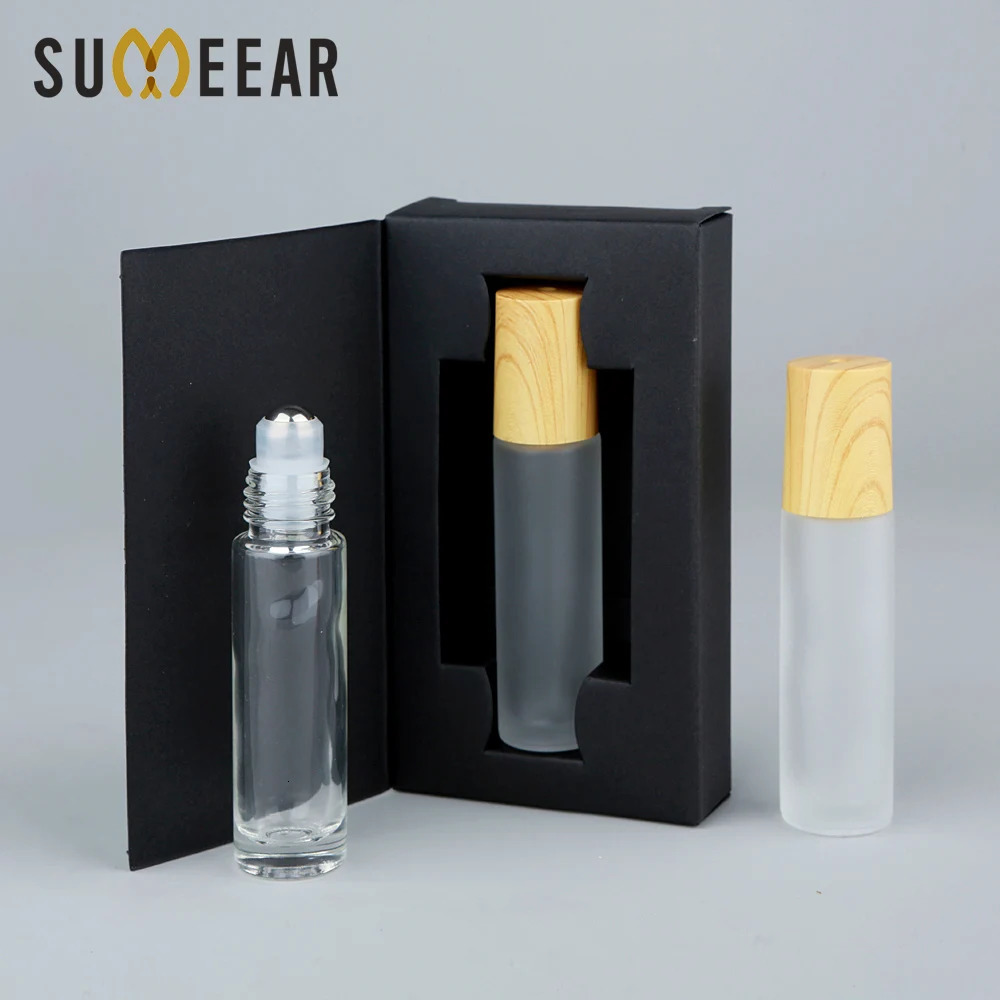 20Pcs 10ml With packaging box Glass Roll on Bottle for Essential Oils Refillable Perfume Bottles with Roller Ball 241225