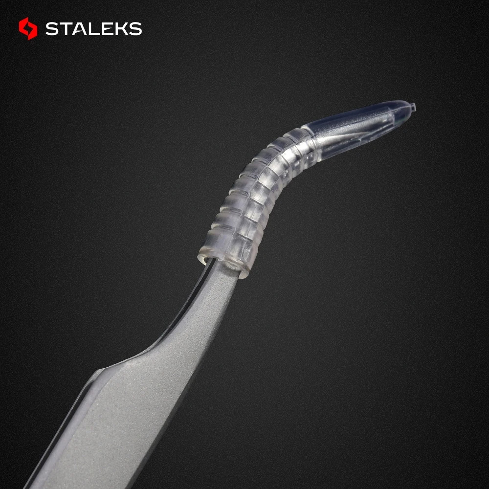 STALEKS PRO TE-41-1 Wave Pattern Embossing Tweezers Grafting Eyelashes Blooming ESD High Precise Hyper Fine AISI 241223