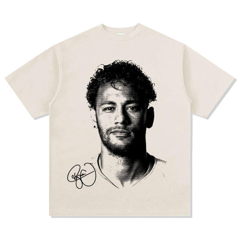 American Neymar printed short long sleeved trendy brand versatile round neck casual T-shirt for men