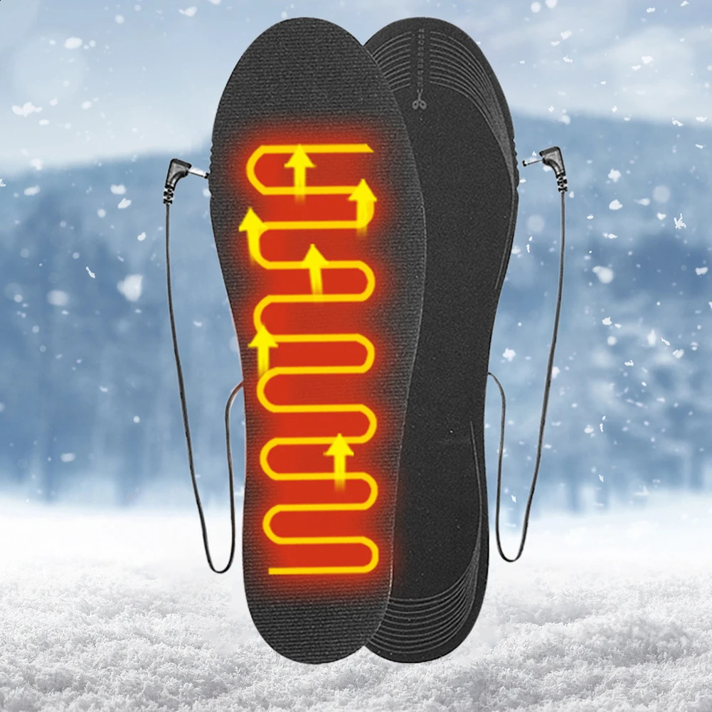 Electric Heated Insoles with Battery Box Electric Foot Warmers Reusable Winter Heating Insoles for Outdoor Sports 241226