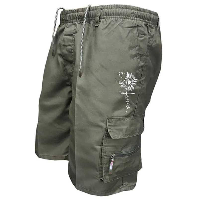 High quality mens casual shorts with loose fit and camouflage tactical shorts W241226