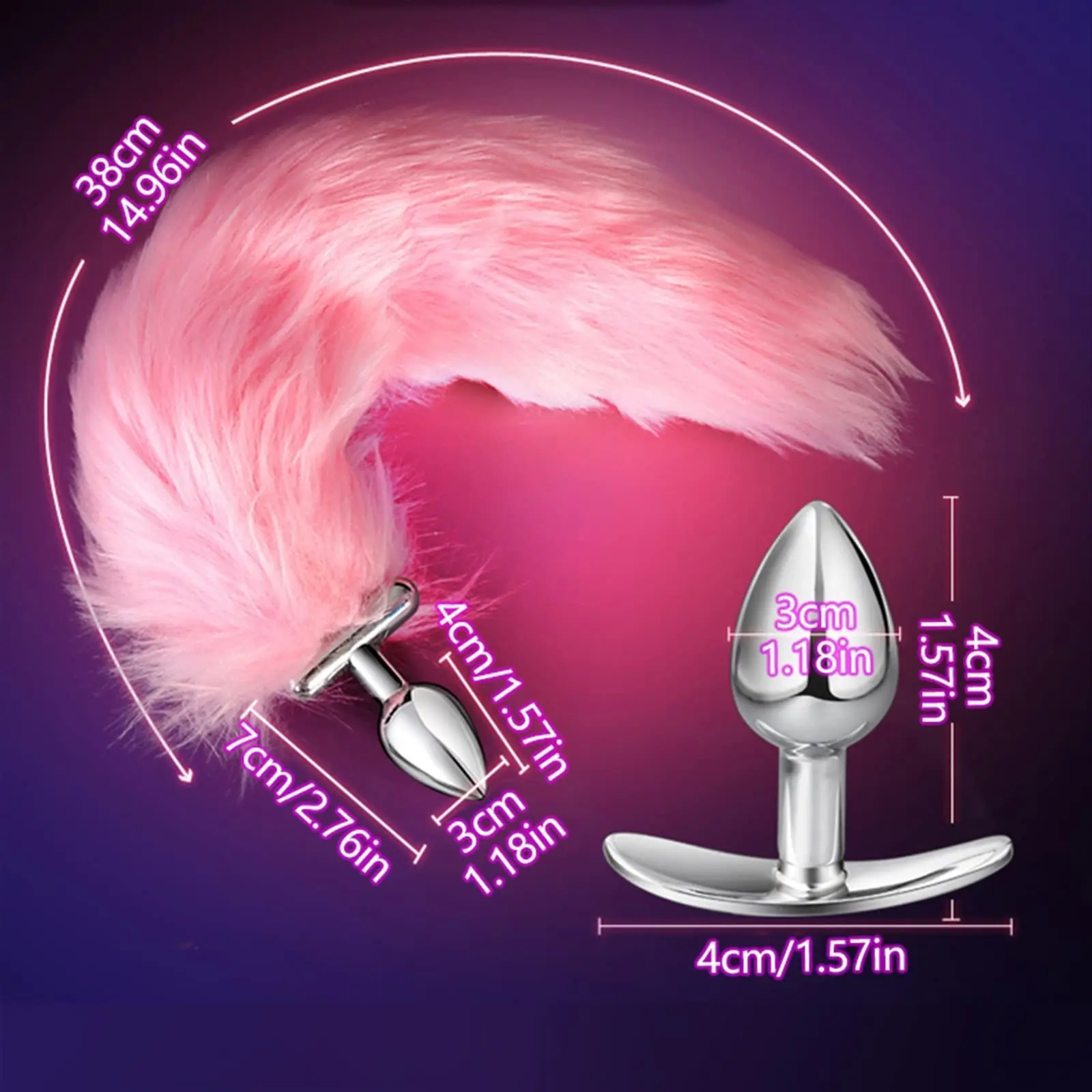 LED Glowing Butt Plug Fox Tail For Woman Man Separable Metal Anal with Luminous Cosplay Sex Toys for Couples 241226