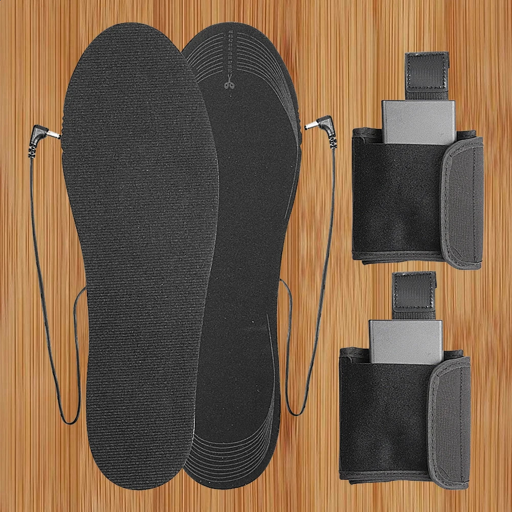 Electric Heated Insoles with Battery Box Electric Foot Warmers Reusable Winter Heating Insoles for Outdoor Sports 241226