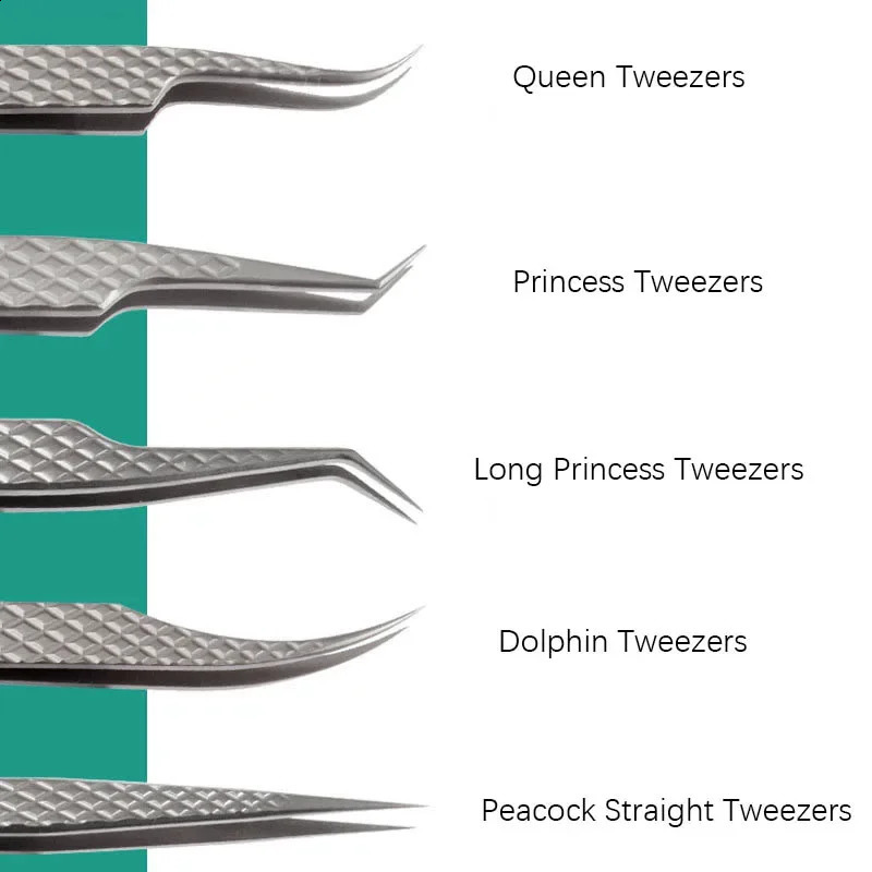 Alloy Tweezers For Eyelash Extension High Precision Anti-static Eyebrow Eyelashes Tweezers instrumentos de maquillaje 241223
