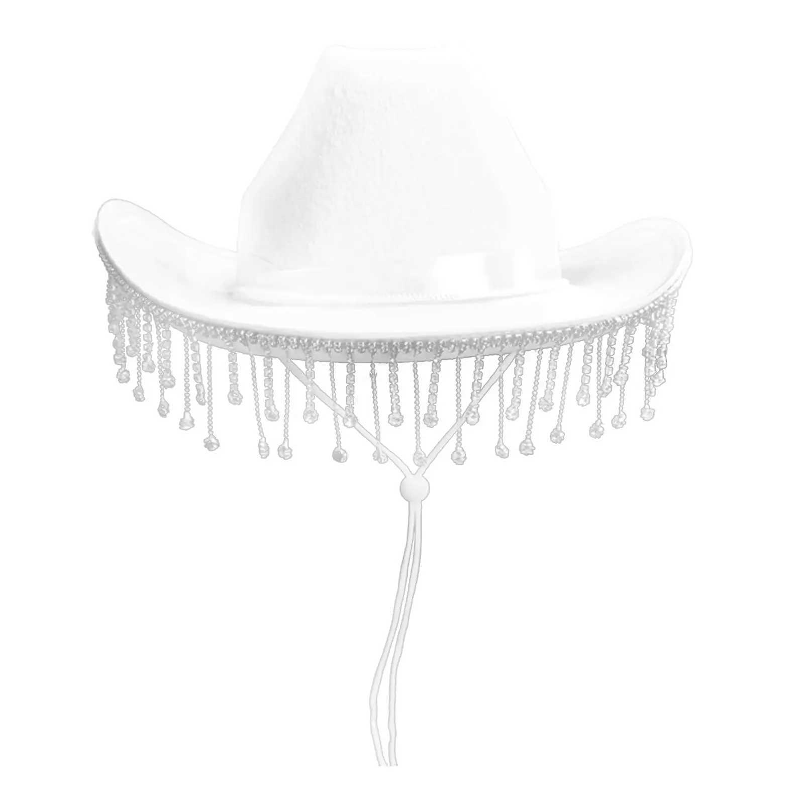 White bridal crystal denim hat is lightweight and easy to carry made of felt cloth denim hat used for bridal shower photo booth Halloween decoration W