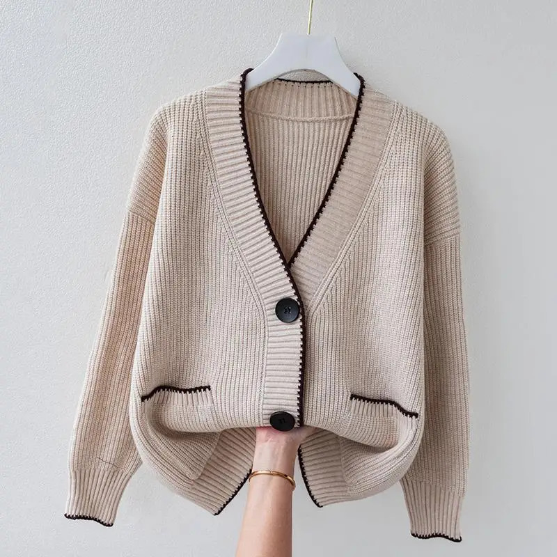 Womens Plussize Orange Blouse Autumn and Winter Clothes Solid Color Sweater Women Clothing Cardigan Coats Tops 241225