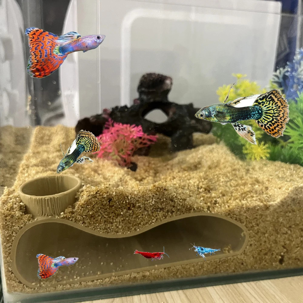 Underground corner tunnel for aquarium cave/ fish tank For Aquatic Pets To Breed Play AndRest Fish Tank Ornaments 241225
