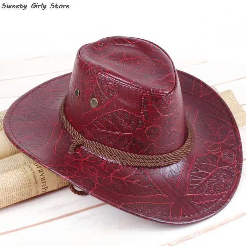 Cowboy Western Sun Hat Womens Knight Hat Retro Leather C Gentleman Jazz C Prairie Riding Visors Cheau W241225