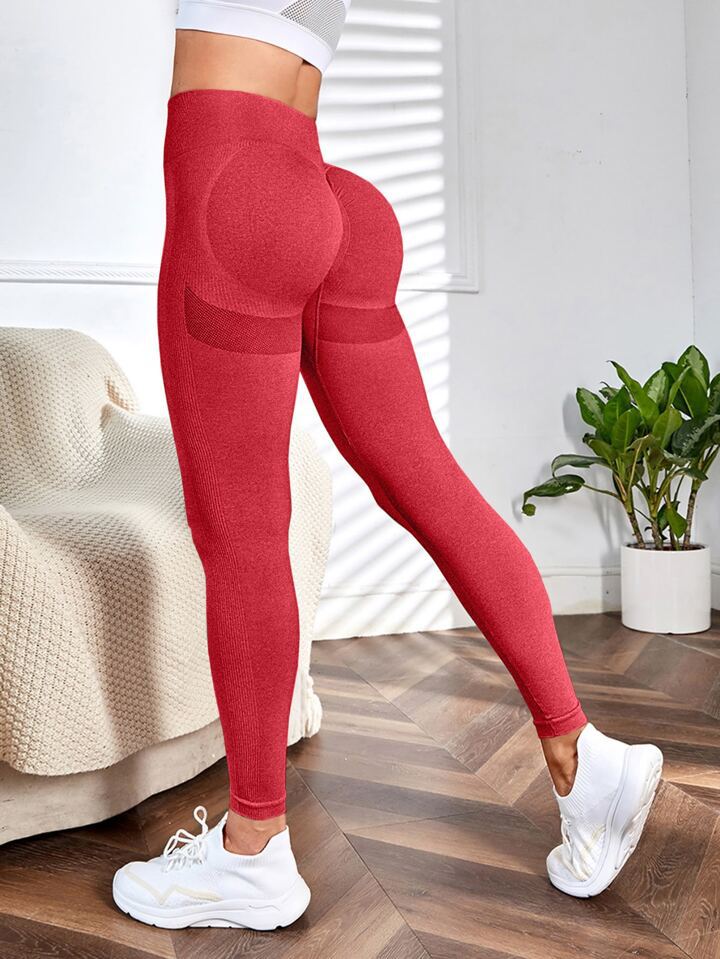 Fashionable women's versatile tight pants high waisted yoga fitness pants push ups soft alignment elastic hip lifting peach hip sports pants runn