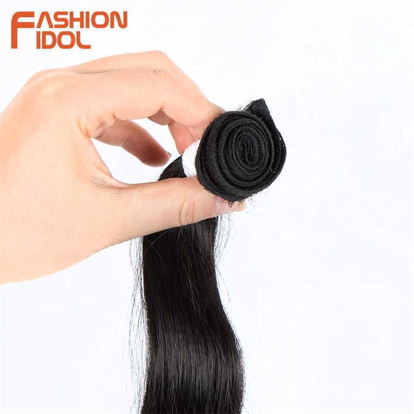 Synthetic Wigs Fashion Idol Body Wave Ponytail Hair Bundles 26 Inch Soft Long Synthetic Weave Ombre Brown 613 Blonde 100g 230227 Hair Wigs