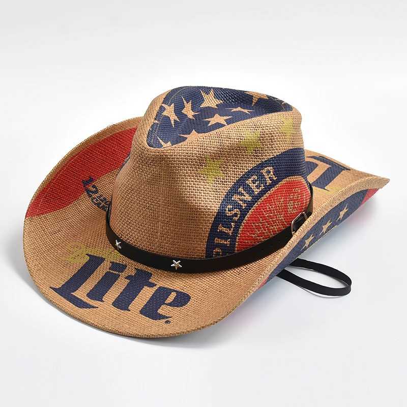 New Per Str Western Womens Cowboy Hat Classic American Flag Cowboy Girl C Panama Jazz Hat Sombrero Hombre W241225