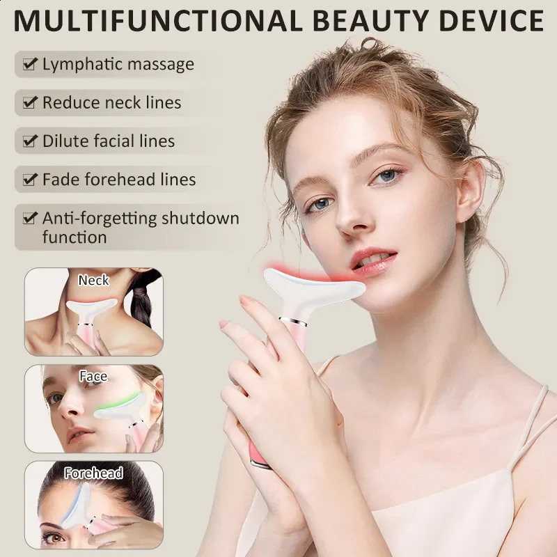 Multifunctional Careneck Skin care Neck Face Beauty Device Neckline Lifting Vibration Massager Double Chin Device 241226