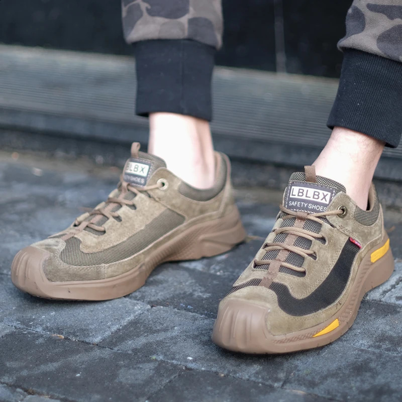 Work Shoes Hollow Breathable Steel Toe Boots Lightweight Safety Work Shoes Anti-slippery For Men Women Male Work Sneaker 241226