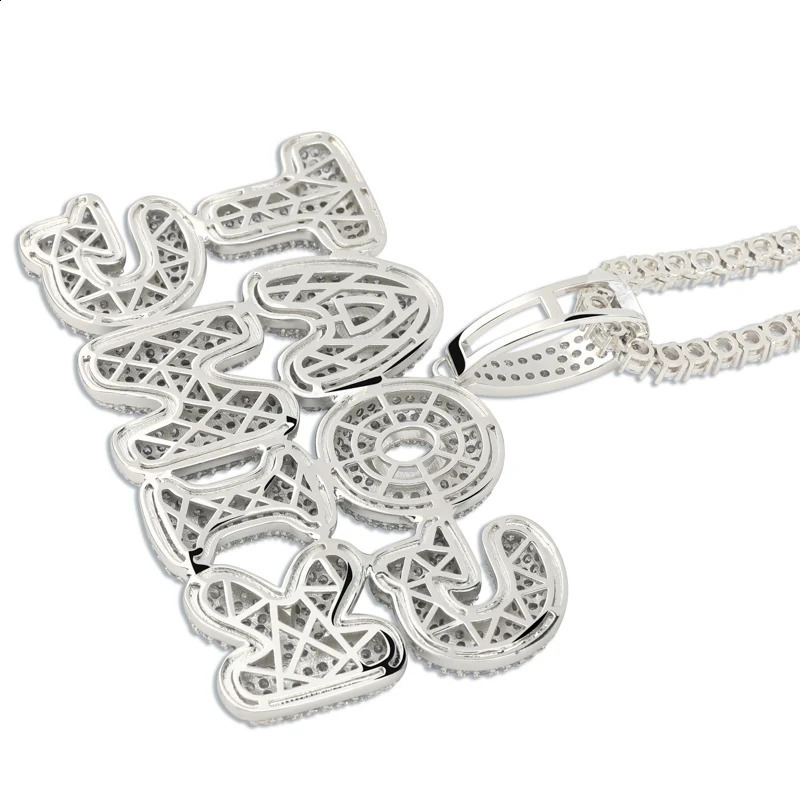 TOPGRILLZ With Cuban Chain Custom Name Letters Iced Out Pendants Necklaces Mens Zircon Hip Hop Jewelry For Gift 241226