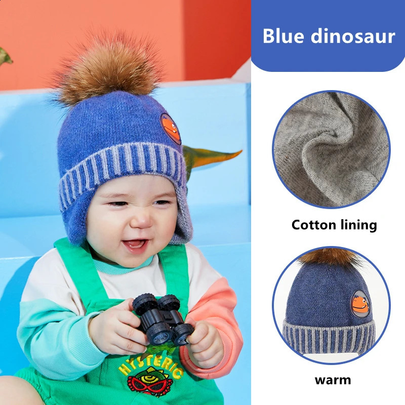Cute Double Wool Pompom Baby Hat Children Cap Warm Autumn Winter Hats For Kids Boys Girls Knitted Warmer Beanie Caps Bonnet 241225