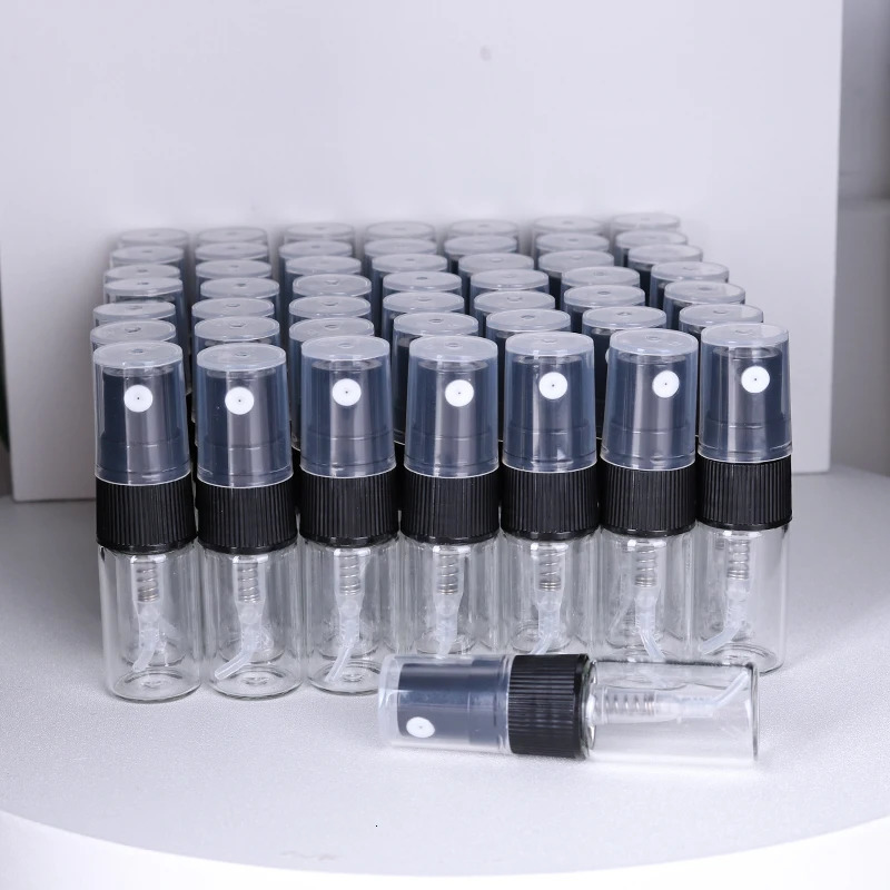 50/piece 2ml transparent glass perfume bottle disposable trial bottle mini travel portable cologne perfume bottle 241225