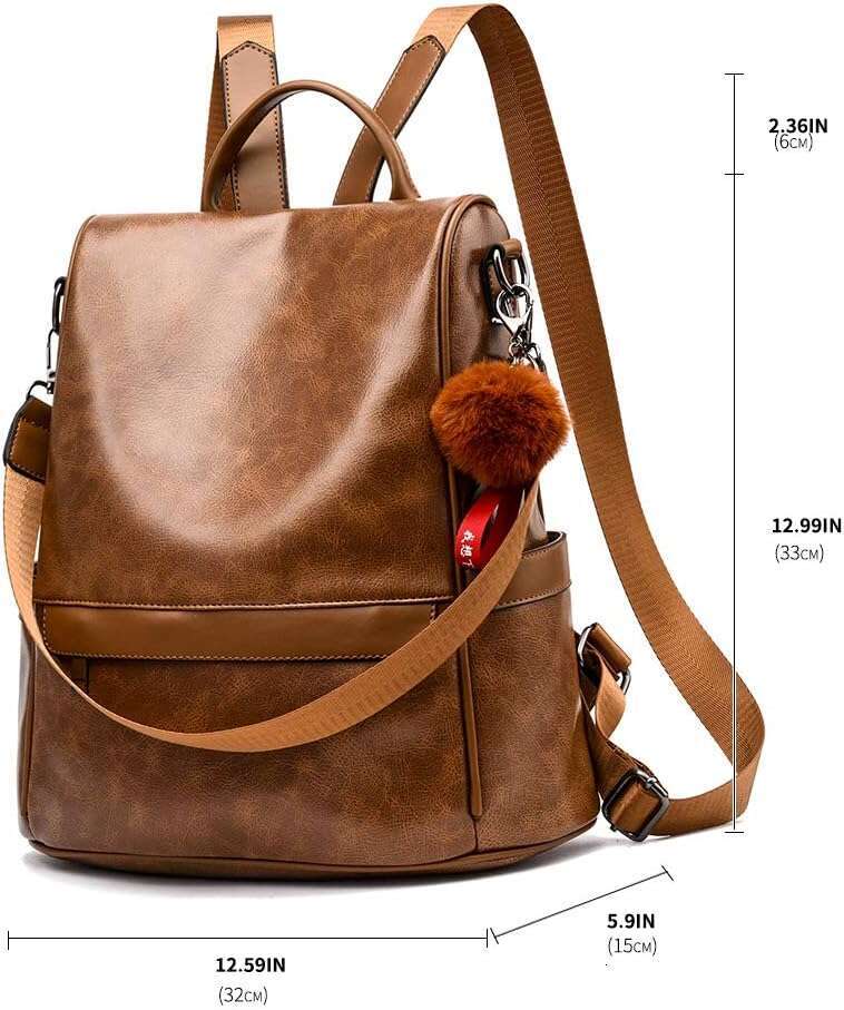 Women Backpack Purse PU Leather Anti-theft Casual Shoulder Bag Fashion Ladies Satchel Bags