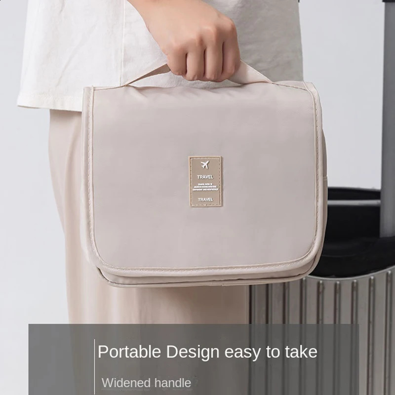 Make Up For Women Foldable Travel Cosmetic Organizer Bags Oxford Waterproof Large Capacity Bathroom Hangbag Korean Tote Bag 241226