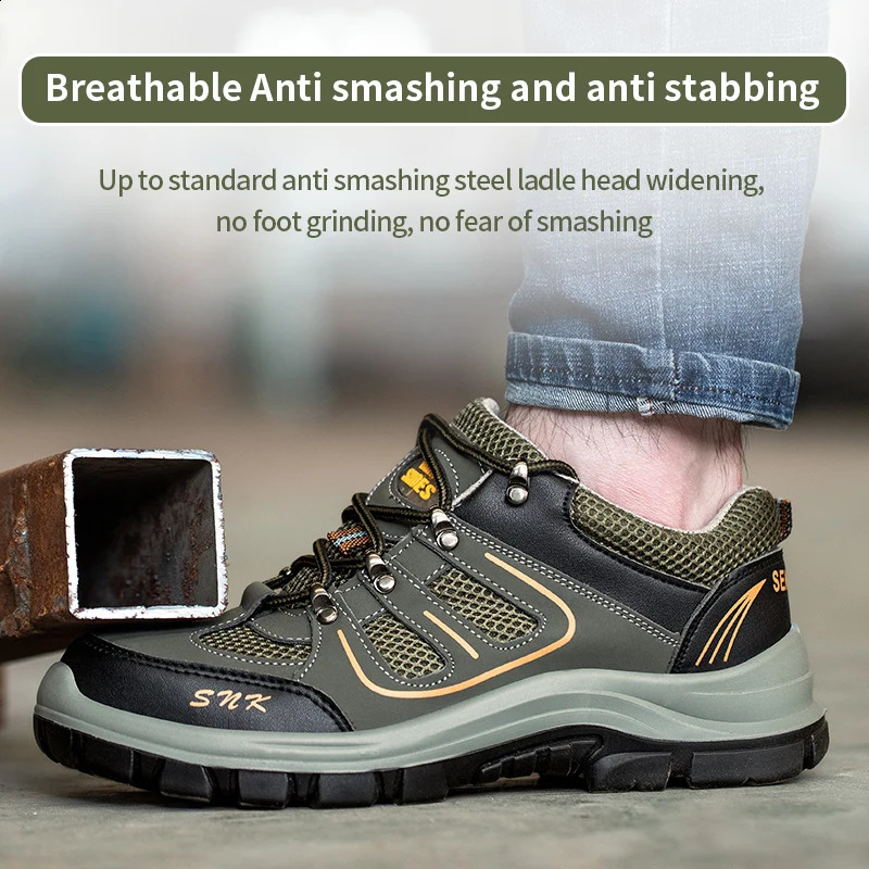 Safety Shoes Men for Work Lightweight Sport Sneakers Steel Toes Safety Tennis Protection for the Feet Original 241226