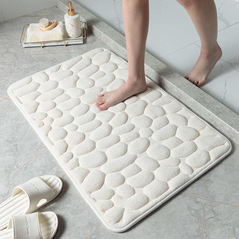 Bath Mats Cobblestone Embossed Mat Non-slip Carpets Water Absorption Washable Bathtub Floor Rug Shower Doormat Bathroom Decor