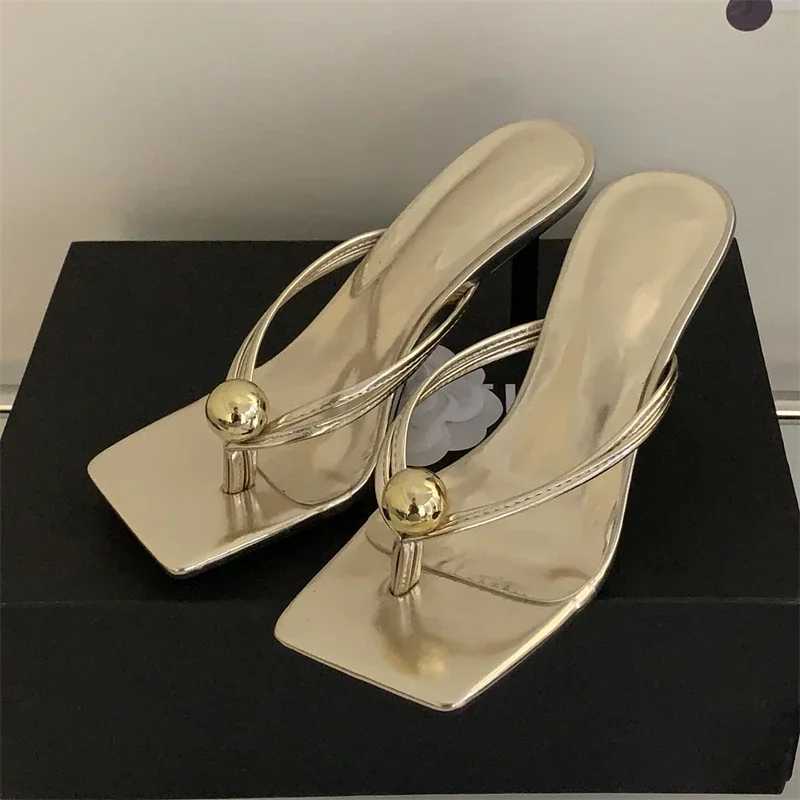 Cemore 2024 Fi toe clip pearl slider warm slider gladiator sandals summer party thin H flip shoes Y241225