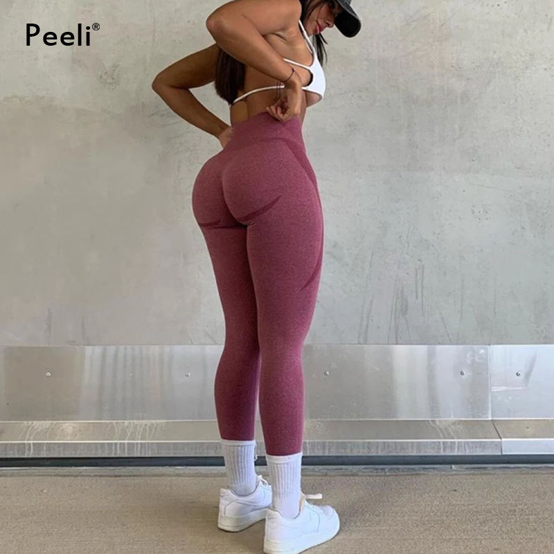 Contour Seamless Women High Waist Pants Tummy Control Gym Booty Yoga Leggings Sports Workout Tights Woman