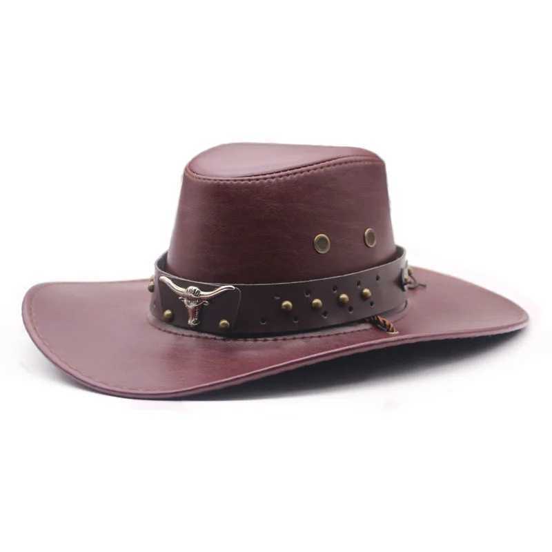 Mens and Womens Fashion Western Cowboy Hat Outdoor Sunshade Jazz Hat Adjustable Knight Hat W241225