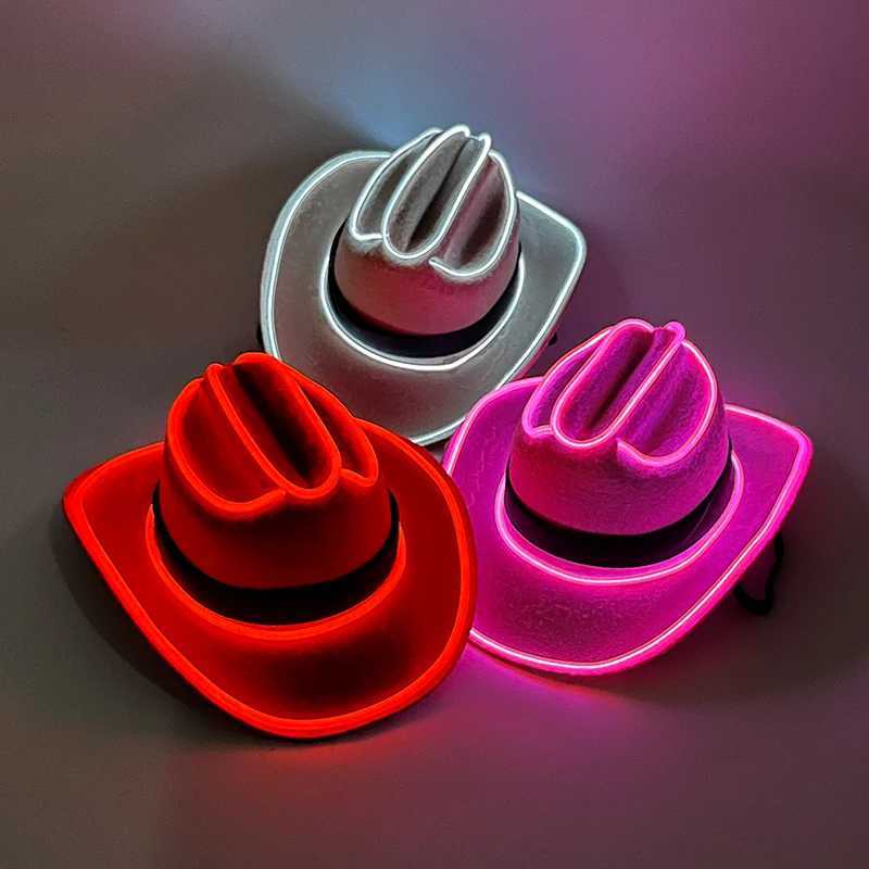 Interesting glowing pet hat for dogs cats mini glowing LED denim C photo props neon animal hat accessories W241225