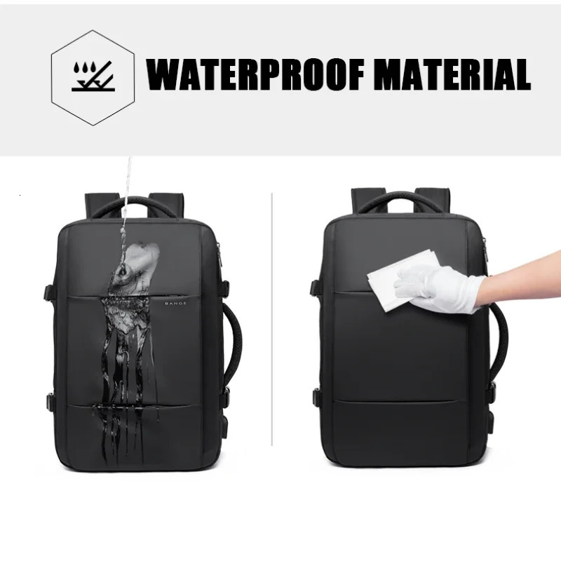 BANGE travel backpack mens business backpack school expandable USB bag large capacity 17.3 laptop waterproof fashion backpack 241225