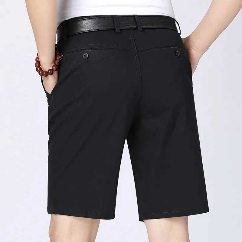 Classic mens cotton shorts mens stretch casual shorts Bermuda knee shorts golf sport summer cool breathable shorts khaki beige W241226