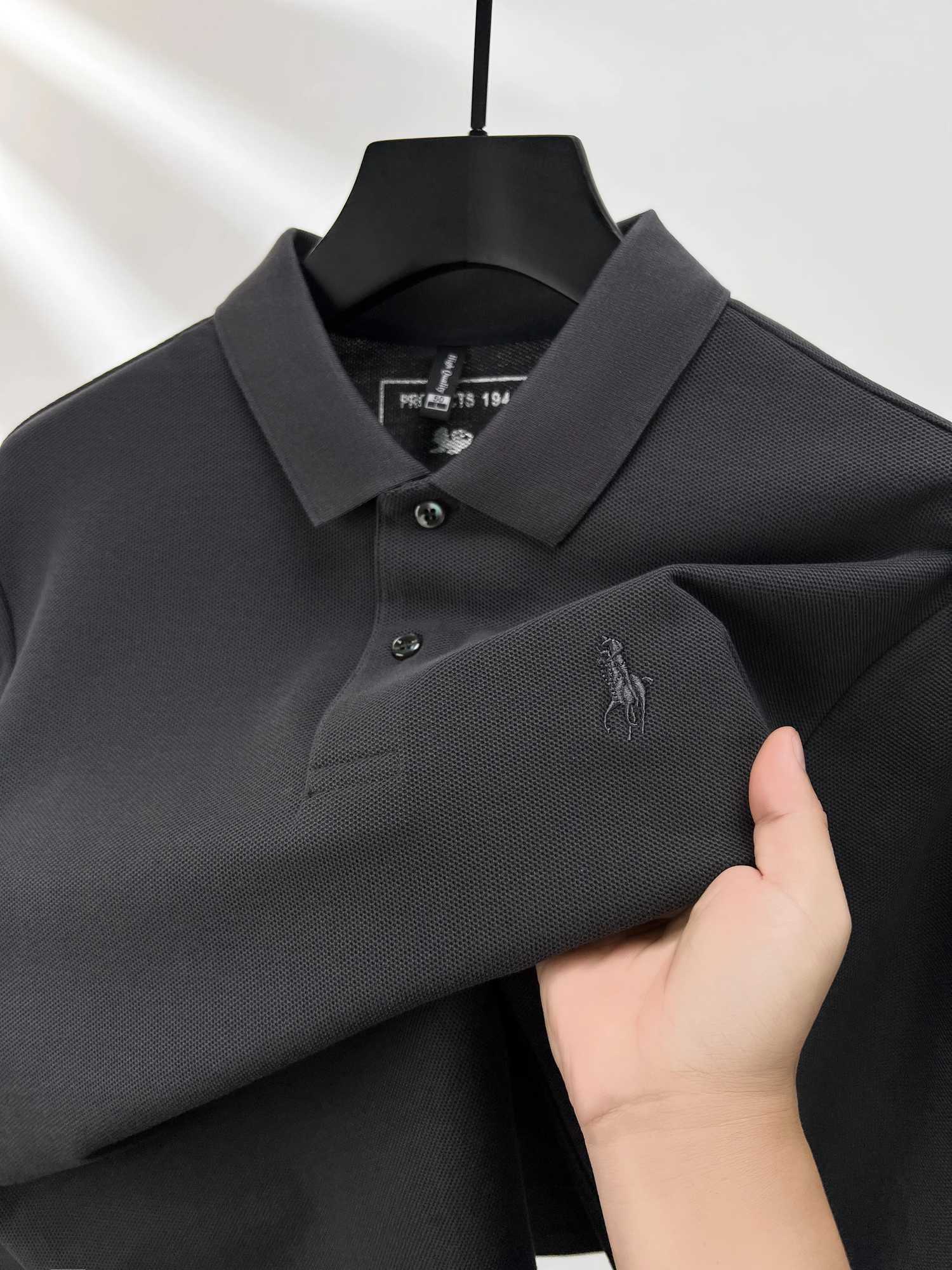 100% pure cotton mens long sleeve polo shirt autumn hot selling new style fashionable pony exquisite embroidery comfortable topXJ241225