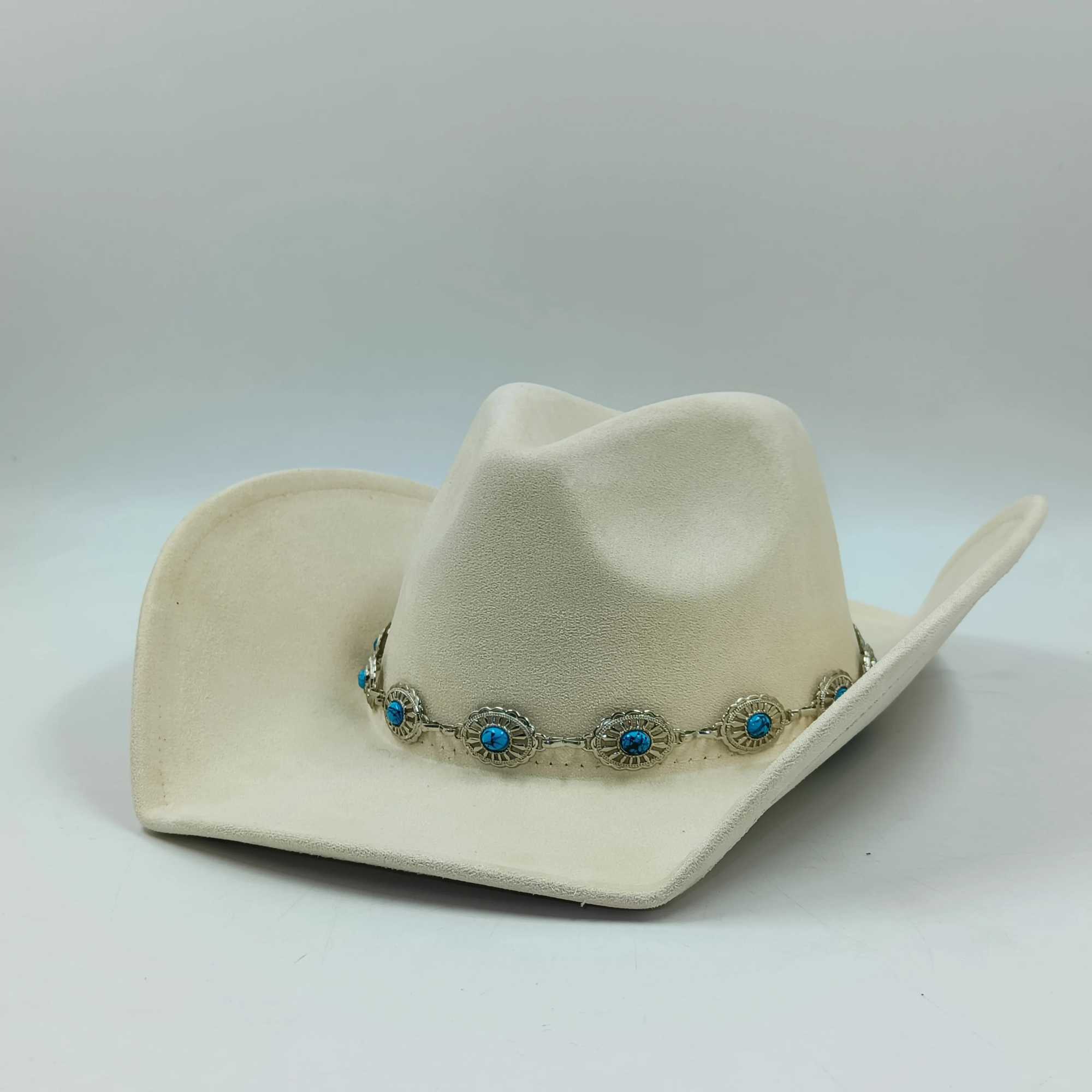 Turquoise cowboy hat vegan hat mens jazz hat suede cowboy hat wide brown fashion Fedora hat solid color Panama grass hat W241225