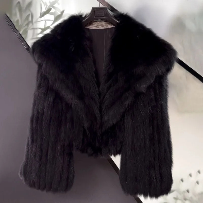 2024 Winter Women Fur Jacket Top Woven Eco Friendly Short Coat 241223