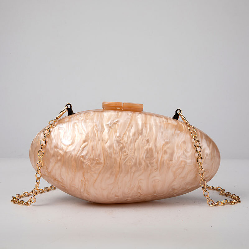 Pearl Acrylic Evening Bags Designer Clutch Purse Mini Women's Wallet Shell Chain Shoulder Crossbody Wedding Party Handbag