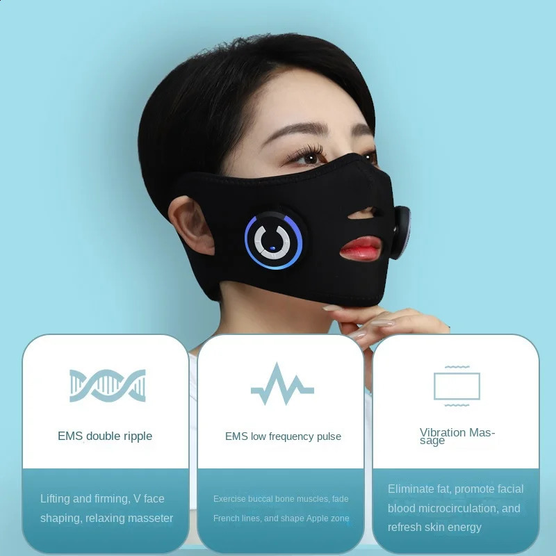 EMS Beauty Instrument Face-lifting Instrument Face Massager Face Mask Face-lifting Device V Face Lift Tightening Microcurrent 241226ww