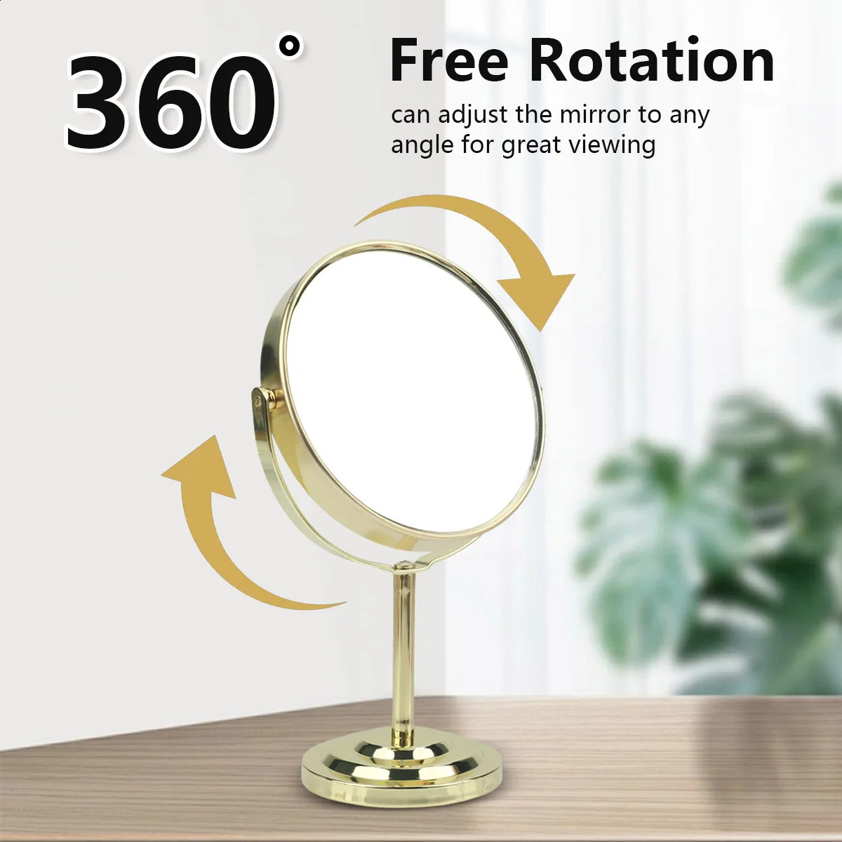 3/4/5in Double-Side Makeup Mirror With 2X Magnification Clear Reflection And Easy To Carry Desktop Vanity Mirror With Stand 241226