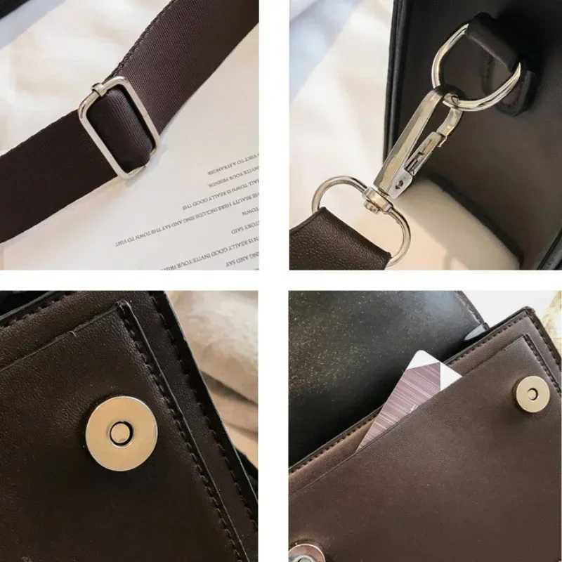 Women Small Square Bag Versatile Wide Shoulder Strap Large Capacity Casual Portable Female e Shoulder Crossbody BagXJ241225