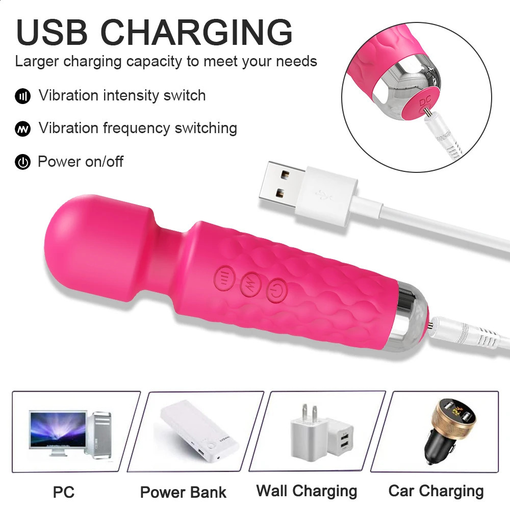 20 Modes Vibrator AV Magic Wand Powerful Female Gspot Massager Clit Clitoris Stimulator Sex Toys Adult Erotic Products 241226