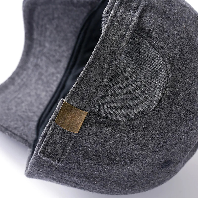 Dad Winter Warm Felt Fitted Baseball Cap Male Back Closed Wool Sport Hat Men Big Size Hat M 55-60cm L 60-65cm 241225