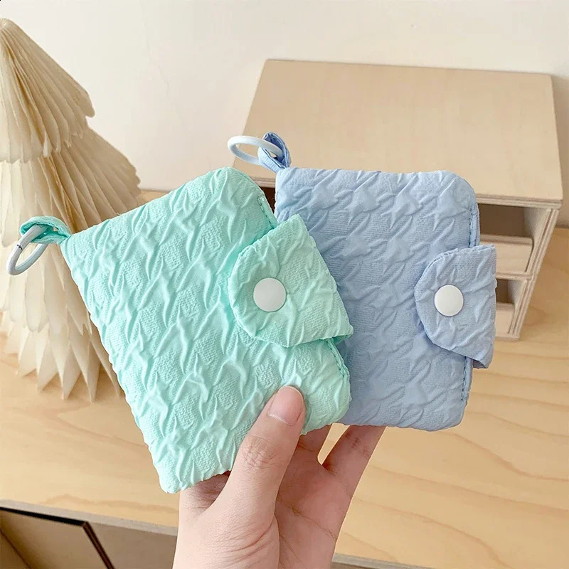 Mini Bag Solid Color Card Holder Portable Zipper Wallet Short Cartoon Wallets Cute Student Coin Purse Korean Folded Lightweight 241224