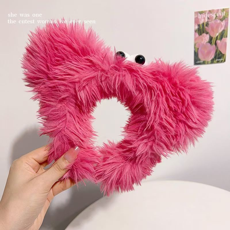Bizarre Plush Hair Hoop Cute Girl Heart Ugly Cute Face Wash Headband Weird Explosive Hair Ugly Doll Hairpin Hair Accessories