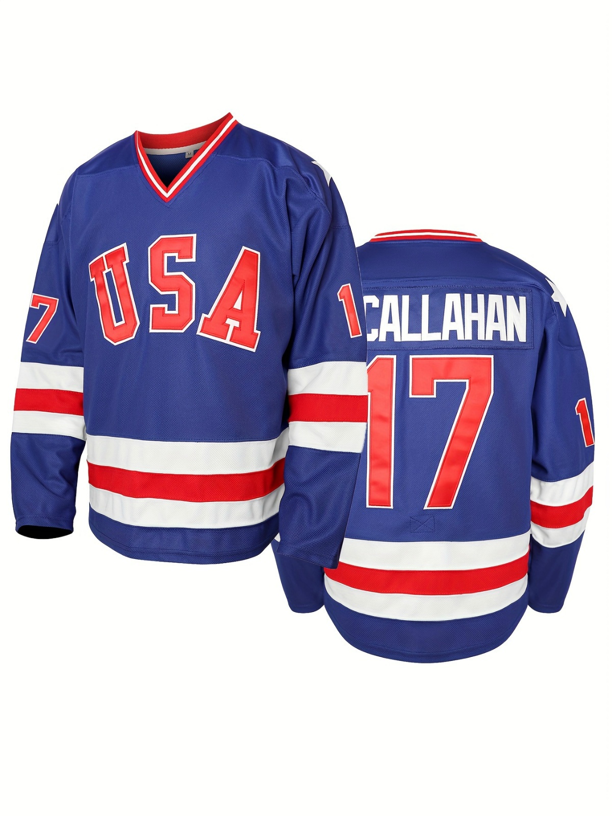 #17 21 30 Men's Retro 1980 USA Ice Hockey Jerseys Stitched In Stock Fast Shipping Loose Fit V-Neck Hockey Jersey for Daily Casual&Sports Wear