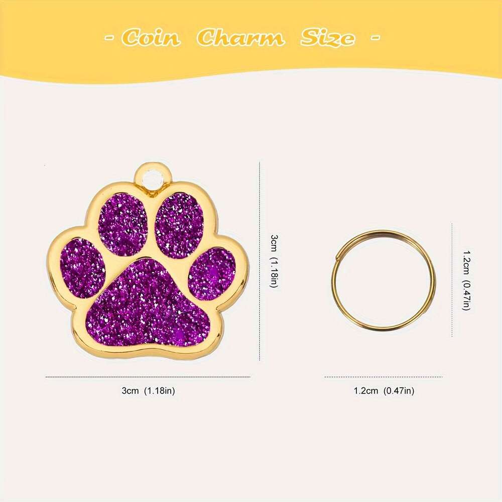 Personalized Engraved Name Tags Cats Dogs ID, Name, Phone Number, Address, Label. Prevent Loss With Custom Paw-shaped Dog Clear, Durable, And Non-fadi